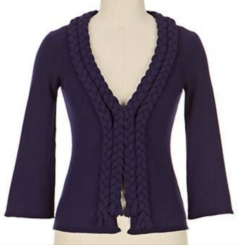 Anthropologie Moth Braided Cardigan Sweater Top S M EUC!